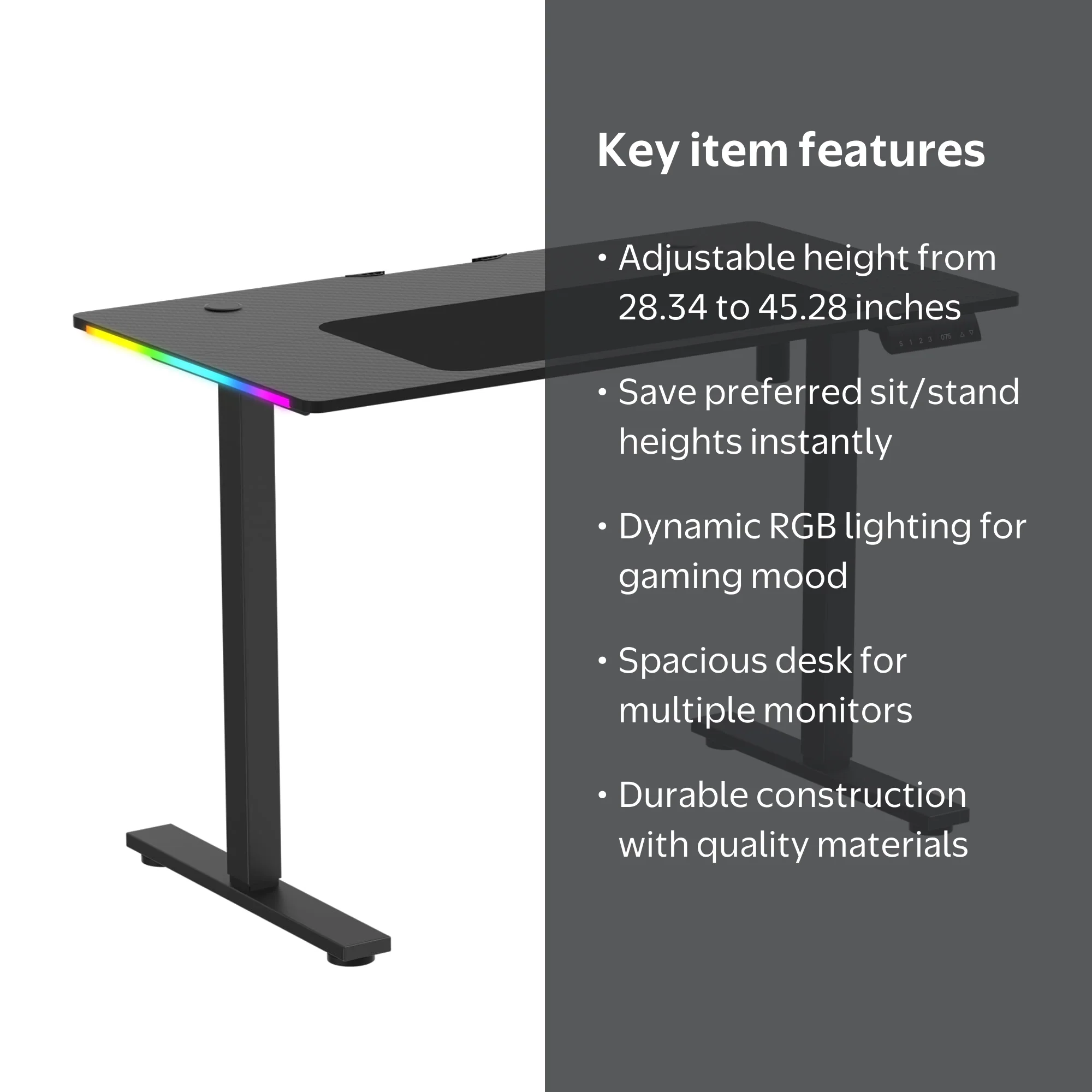 GTRACING RGB Desk - Office mats for home office retailers
