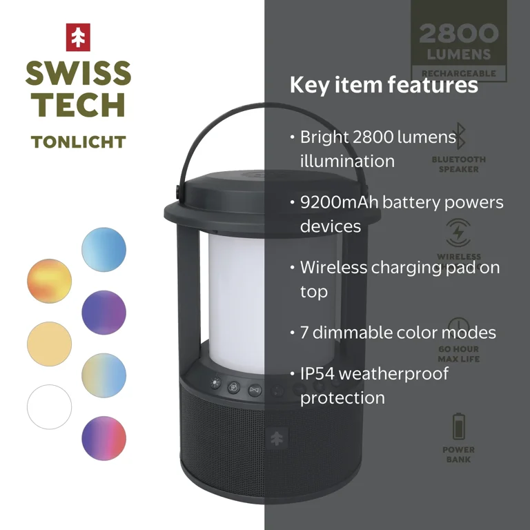 Free Shipping! Swiss Tech Smart Series Lantern and Speaker 2800