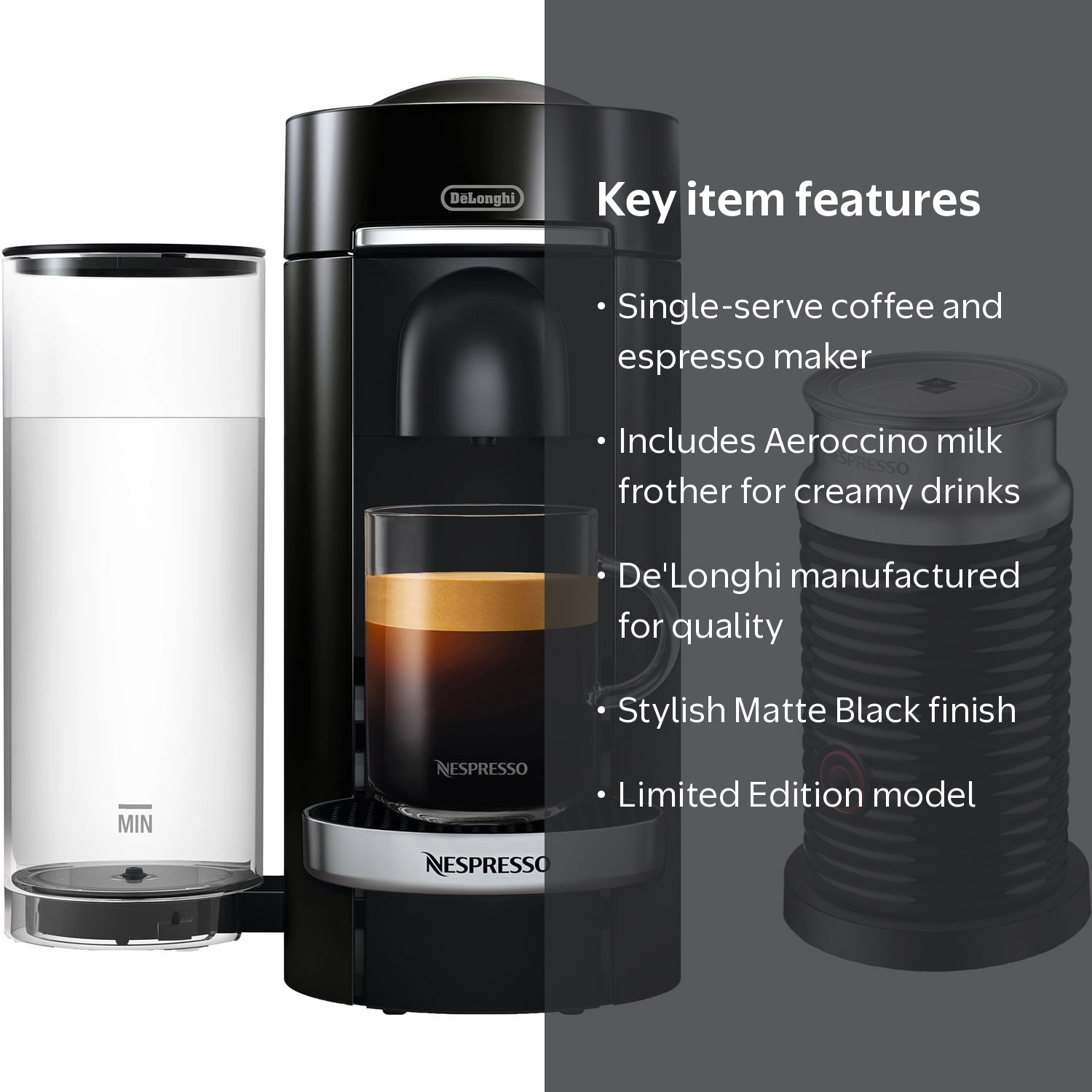 Nespresso VertuoPlus Deluxe Coffee & Espresso Maker with Aeroccino