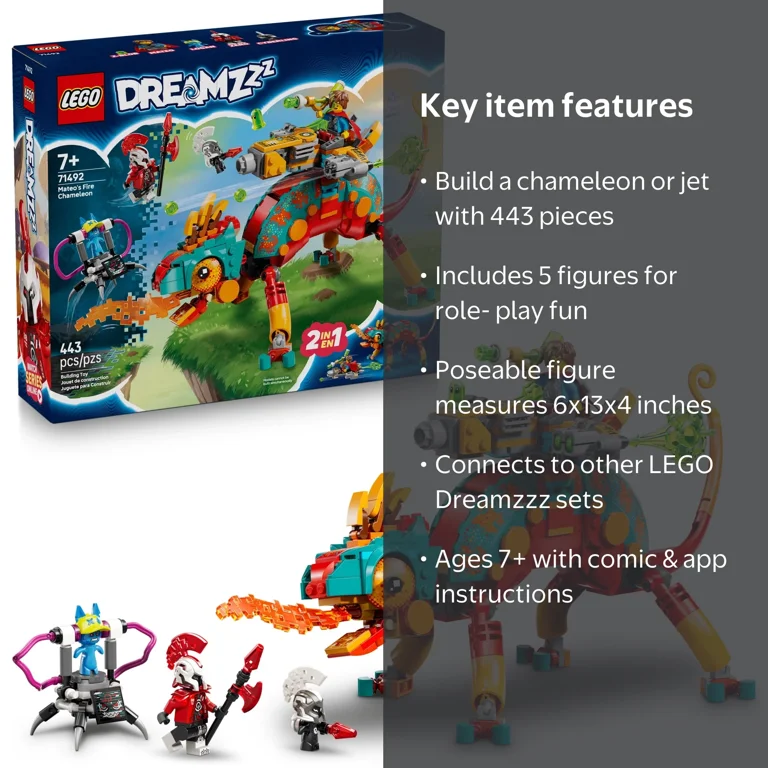 LEGO DREAMZzz Mateo‚Äôs Fire Chameleon Building Toy - Play Set for