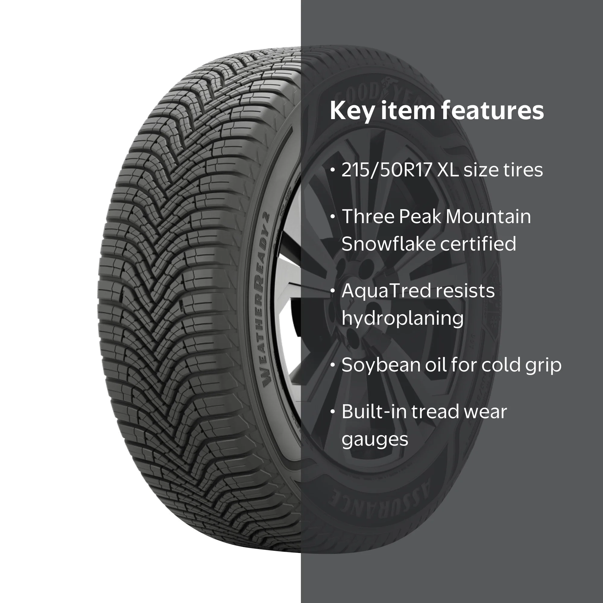 【新品未使用】GOODYEAR 215/50R17 2本 Goodyear, Passenger Tire, 215/50R17 95V XL, All Weather - Walmart.com