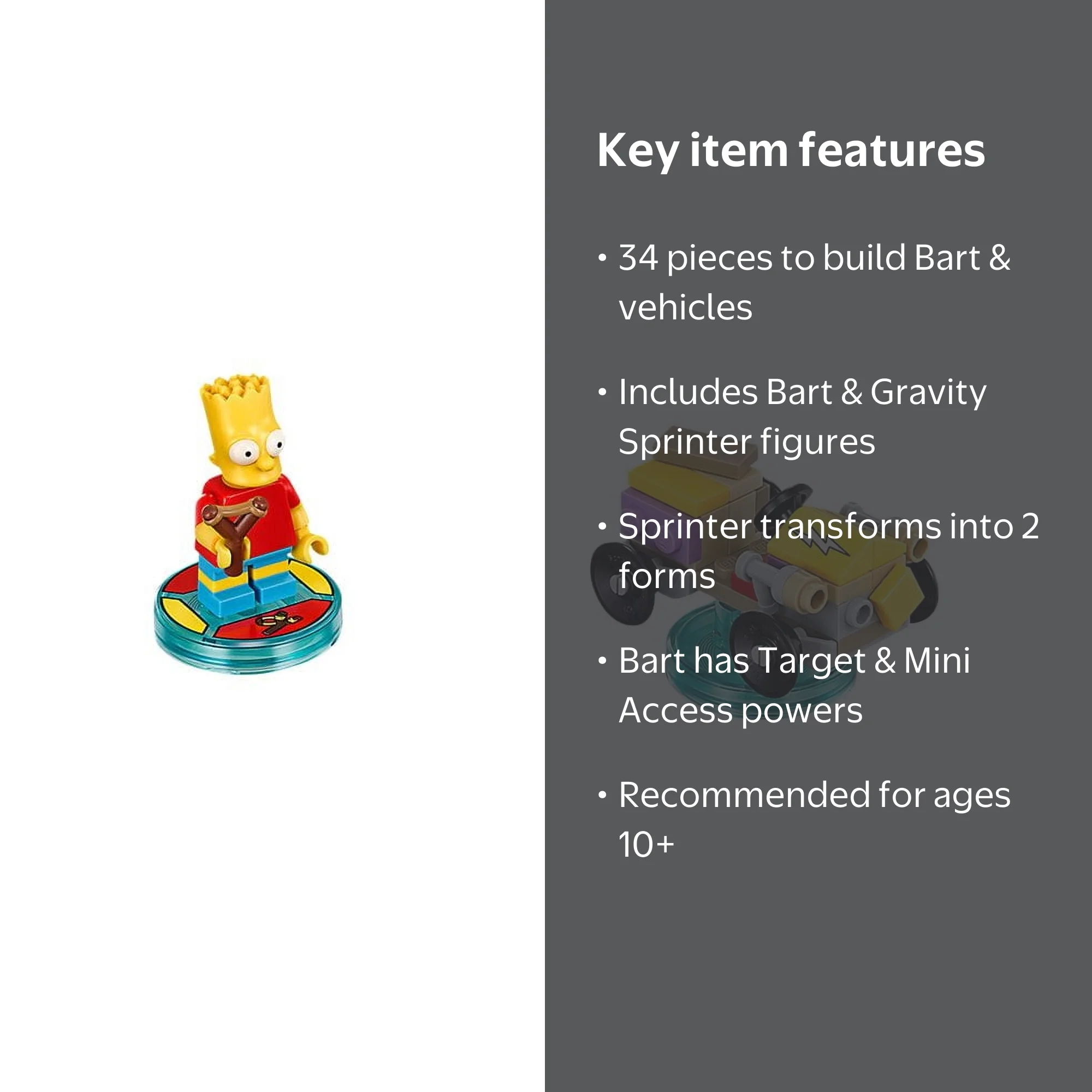 LEGO Dimensions The Simpsons Bart Fun Pack 34 Piece Building Set