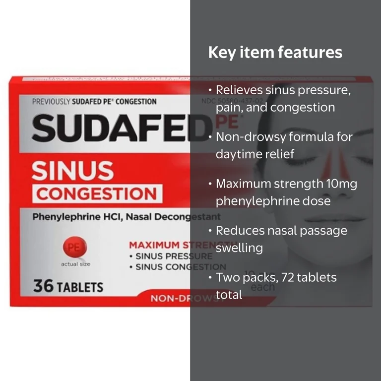 l-carnitine and sudafed pe Congestion Tablets and phenylephrine HCl SUDAFED PE Congestion, Maximum Strength