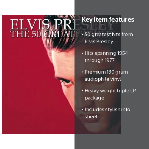 Elvis Presley, Vinyl Record, 50 Greatest Hits, Heavyweight Triple