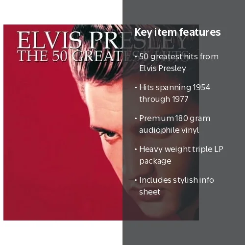 Elvis Presley, Vinyl Record, 50 Greatest Hits, Heavyweight Triple