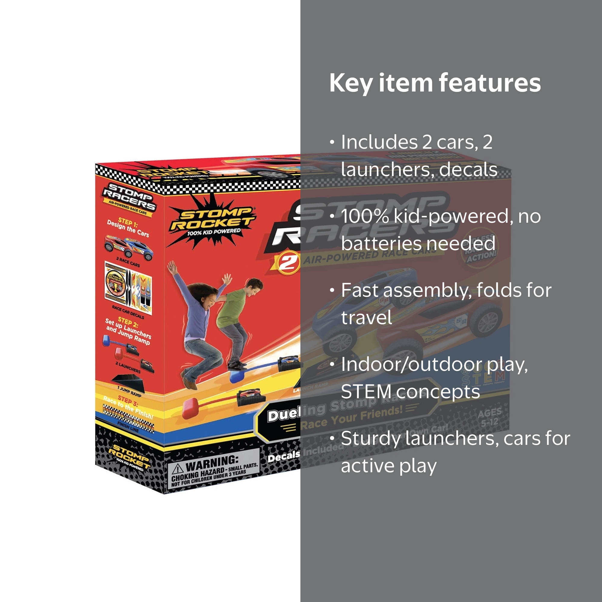 Free Shipping! Stomp Rocket Dueling Stomp Racers Air Powered Cars