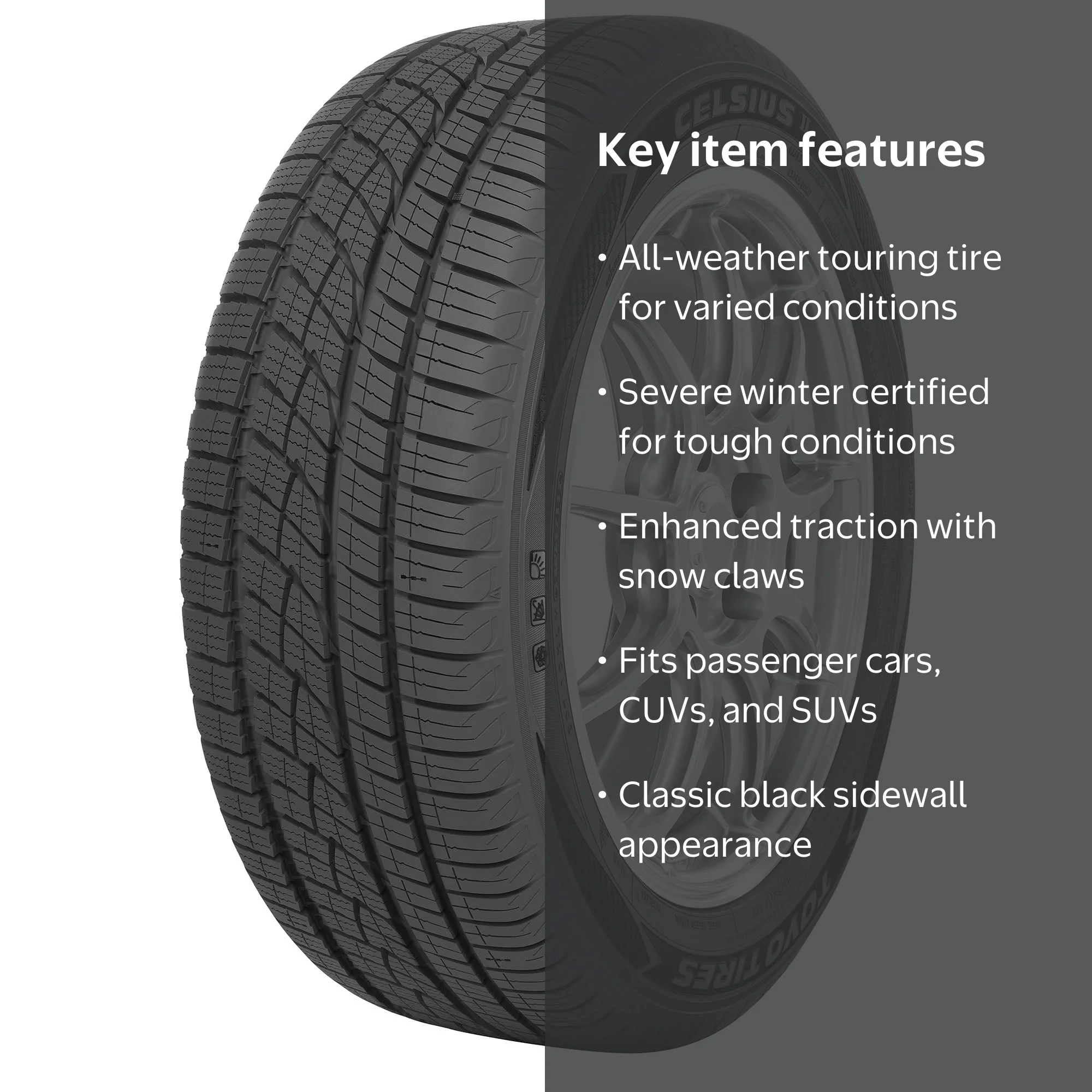 Toyo Celsius II Tire for Honda Fit, Toyota, 185/60R15 84T, Fits