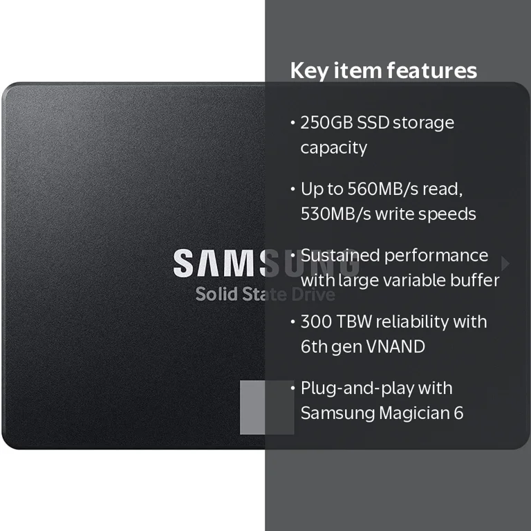 SAMSUNG 250GB 870 EVO Solid State Drive, SATA 2.5