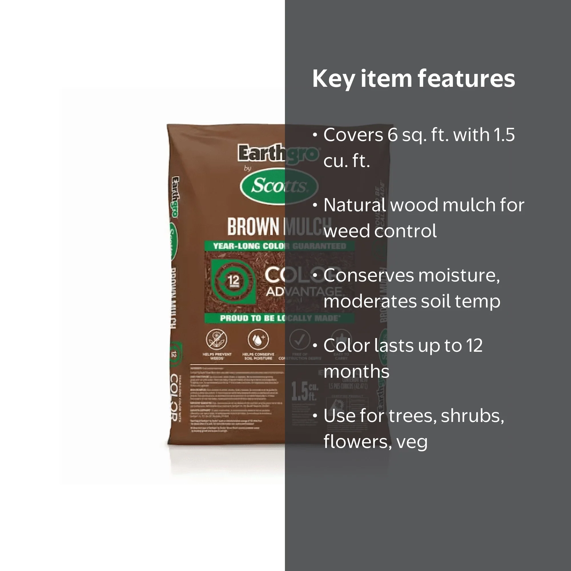 1.5 cu. ft. Brown Wood Shredded Bagged Mulch - Walmart.com