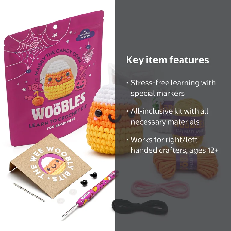 The Woobles Beginner Crochet Amigurumi Kits - Maisey the Candy