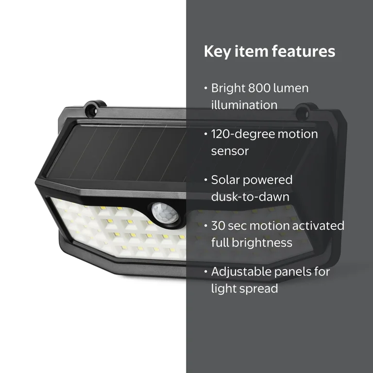 Hyper Tough Solar Outdoor Light with Motion Sensor, Dusk to Dawn