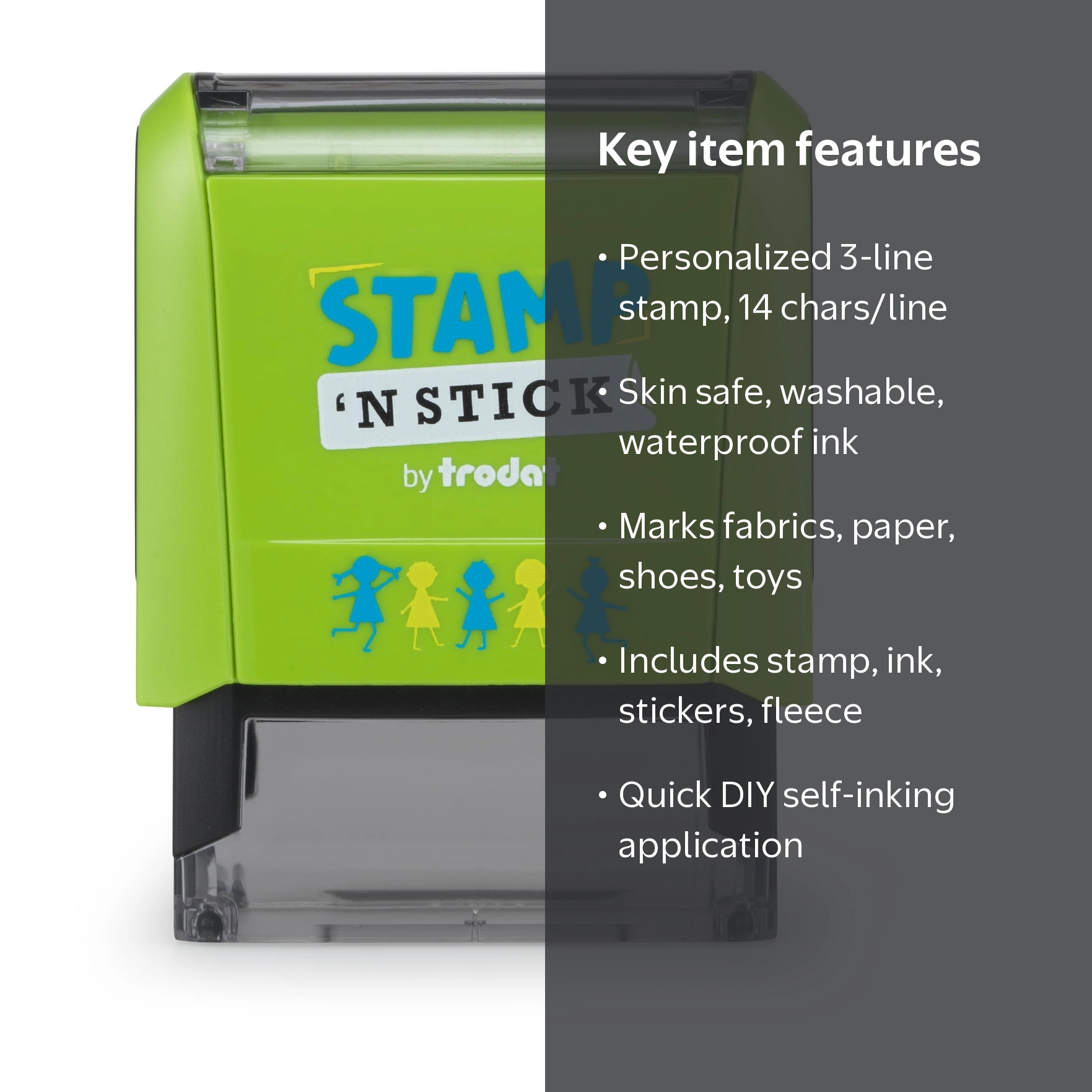 Trodat, Stamp 'N Stick, Self-Inking DIY Kit, Green - Walmart.com