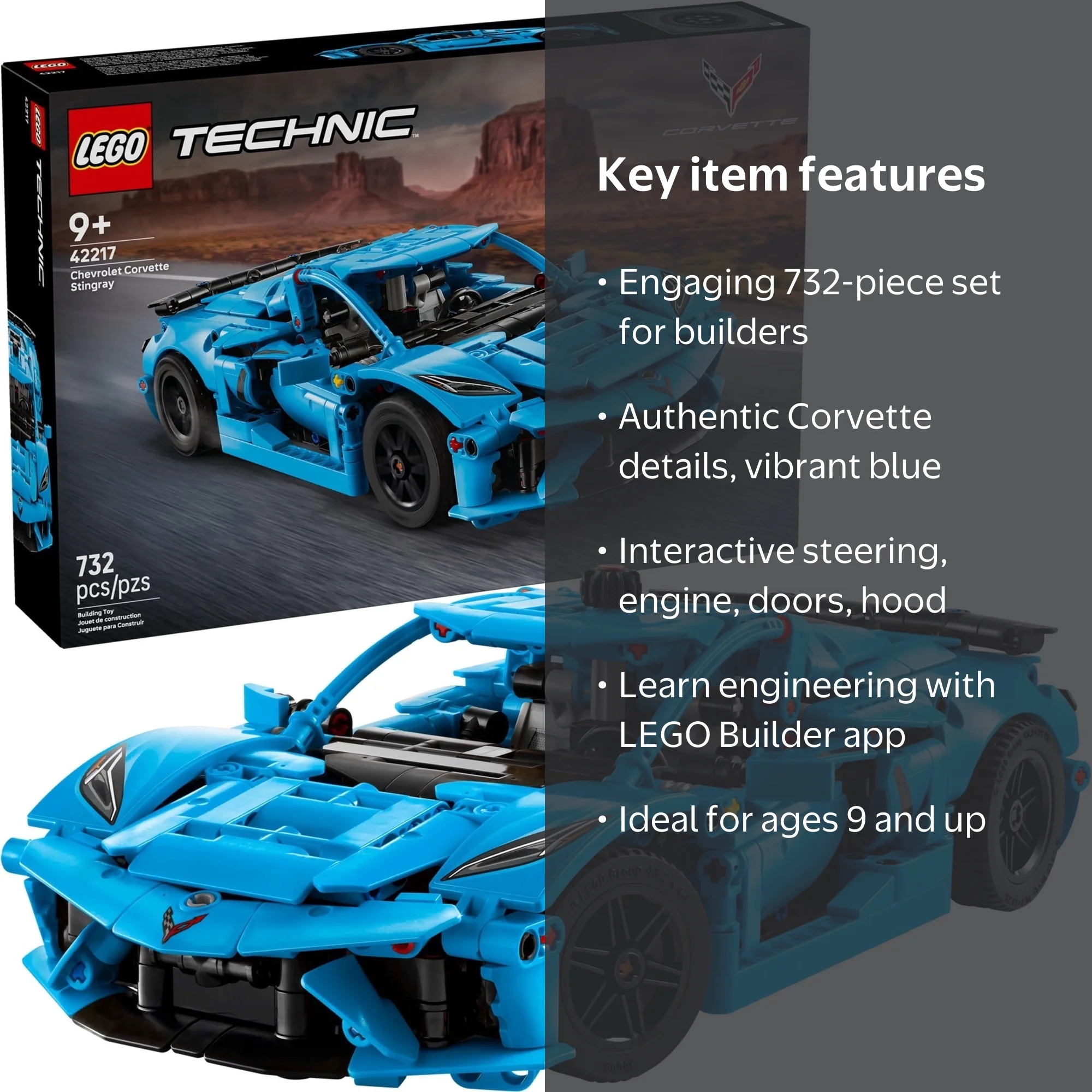 LEGO Technic Chevrolet Corvette Stingray Blue 42217 Building Set