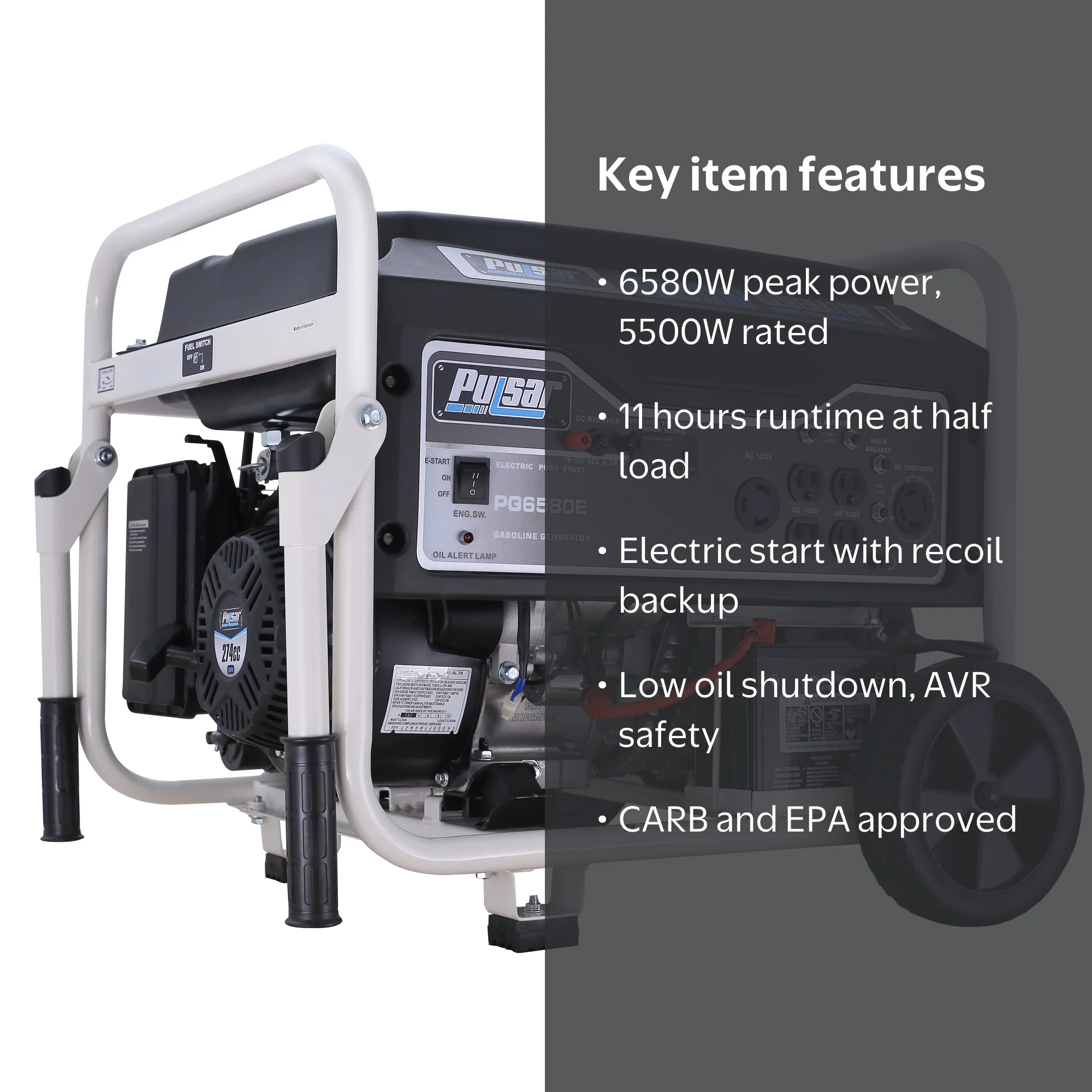 Pulsar 6580-Watt Portable Generator with Electric Start - Walmart.com