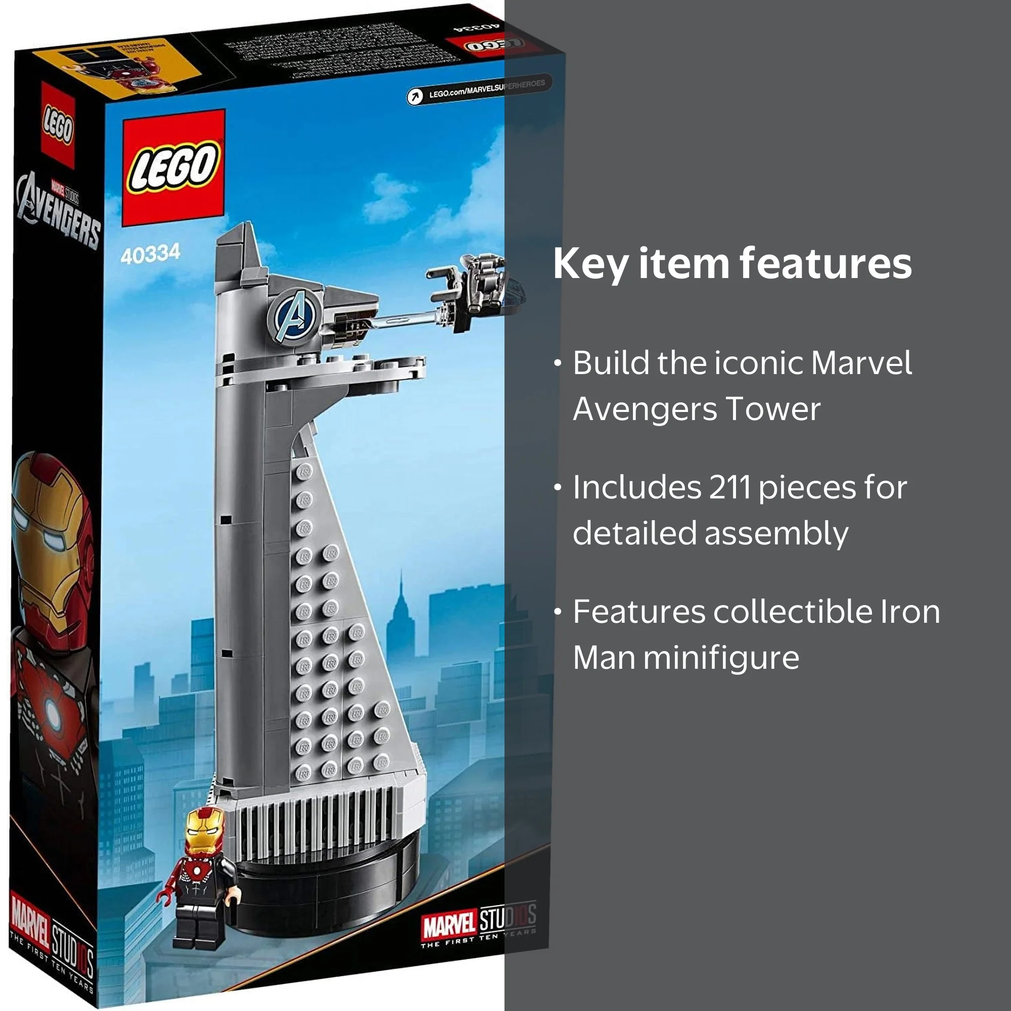 LEGO, Marvel Super Heroes Avengers Tower Set, 40334, 211 Pieces