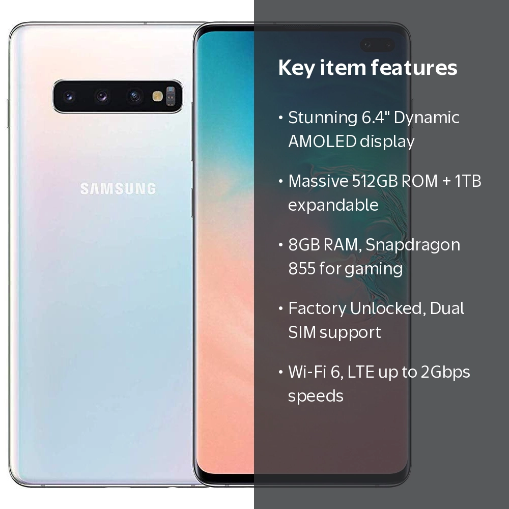 7544 Samsung Galaxy s10 SIMフリー Samsung Galaxy S10+ SM-G975F/DS 512GB+8GB Dual SIM Factory