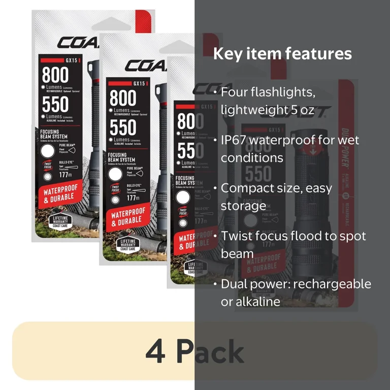 COAST GX15 Waterproof Flashlight - 800 Lumen's - IPX7 Rated