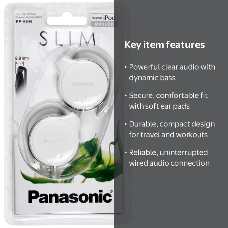 Panasonic RP-HS46E-W Headphones, White - Walmart.com