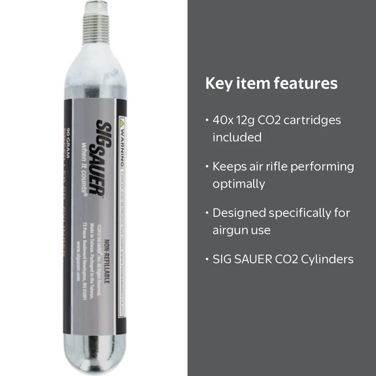 Sig Sauer 12gr CO2 Cartridges - Pre-filled Cylinders for Airgun