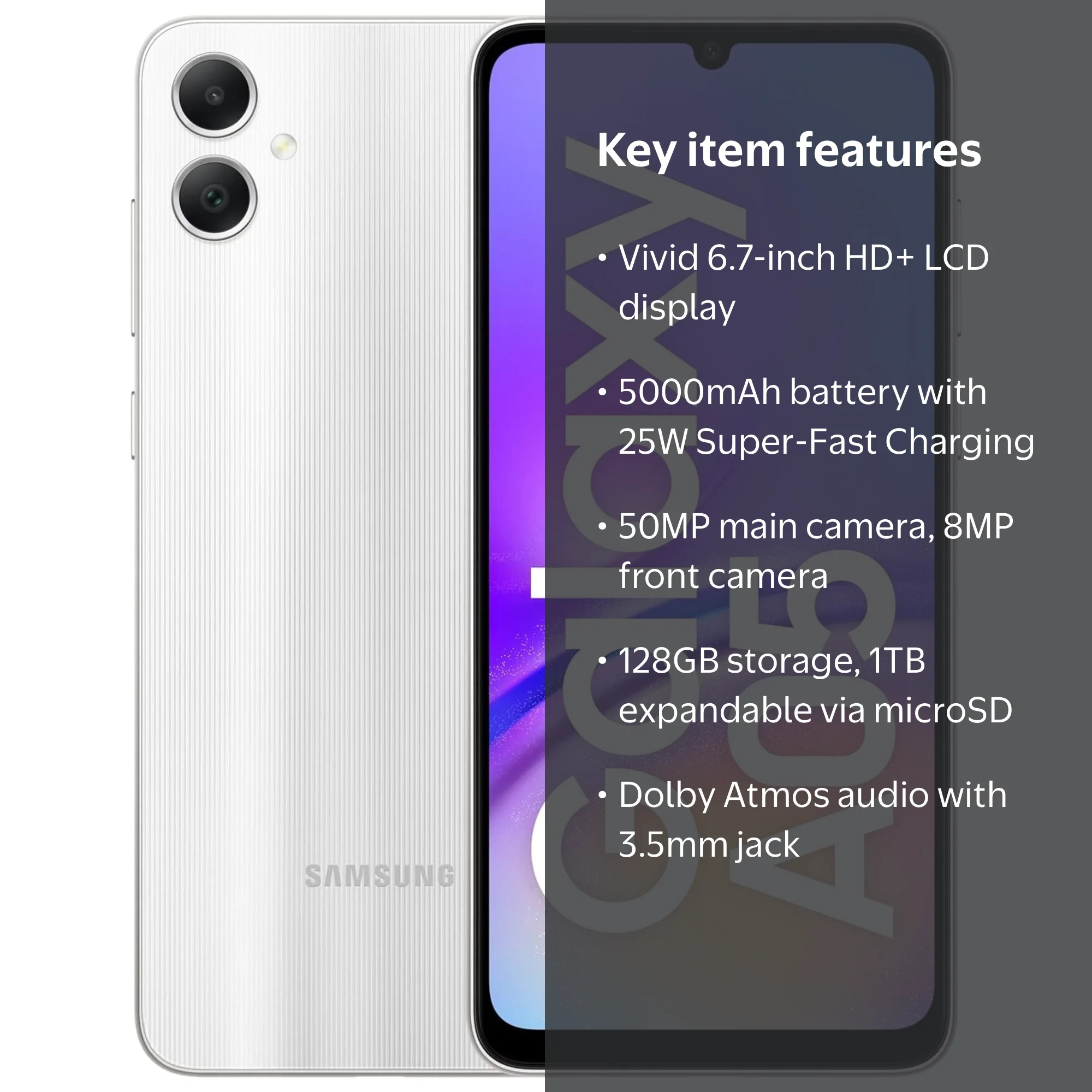 Samsung Galaxy A05 A055M 128GB Dual-SIM GSM Unlocked Android