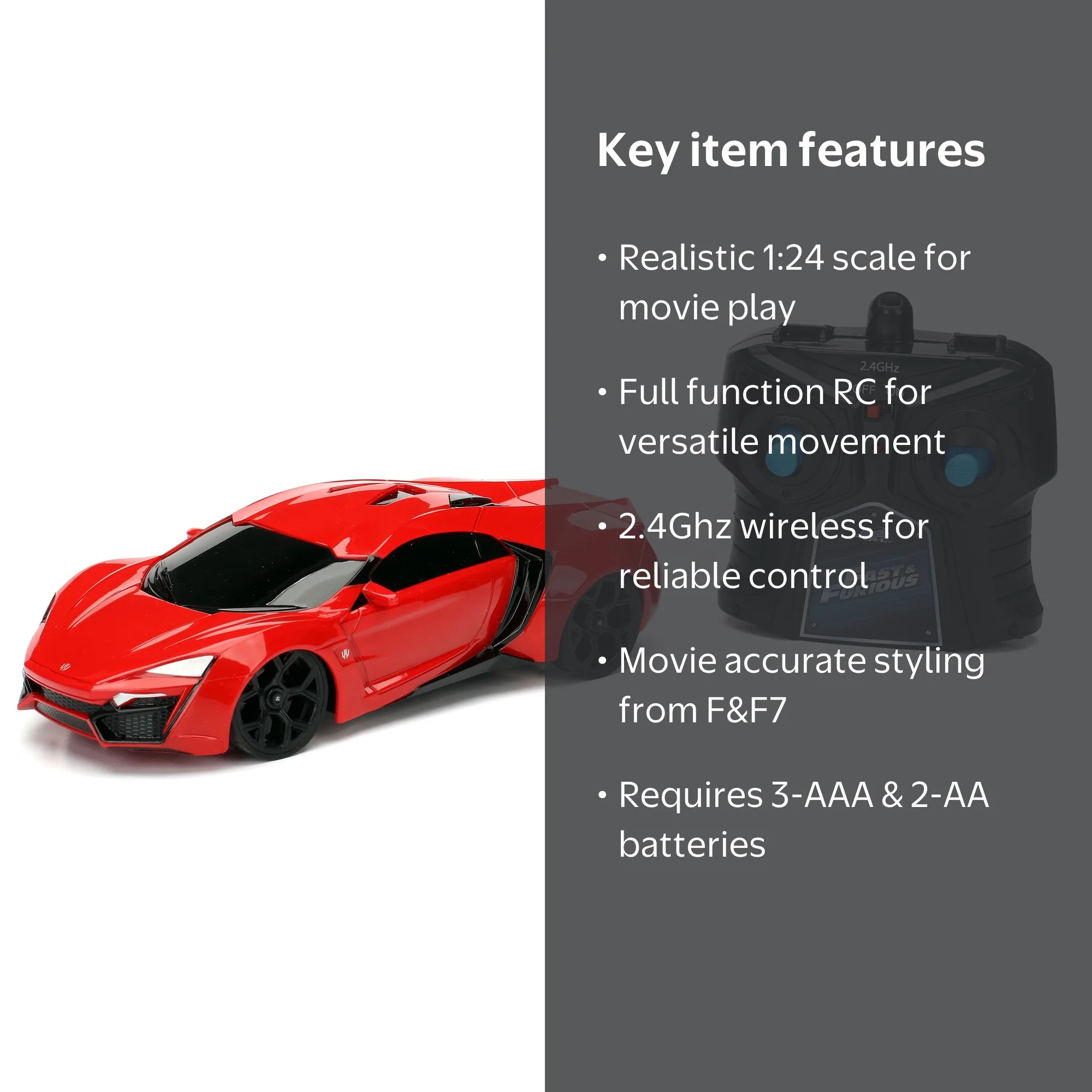 Jada Toys - Fast and Furious 1:24 Scale RC, Lykan Hypersport