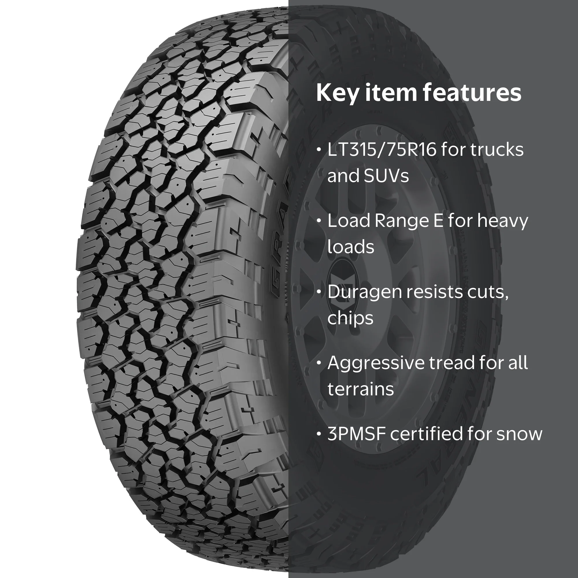 General Grabber A/T X All Terrain LT315/75R16 127/124R E Light 
