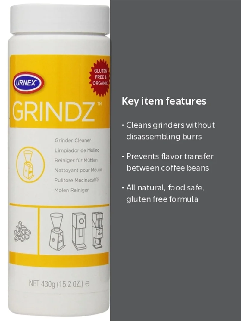 Urnex, Coffee Grinder Cleaner, 430g, All Natural Food Safe Gluten