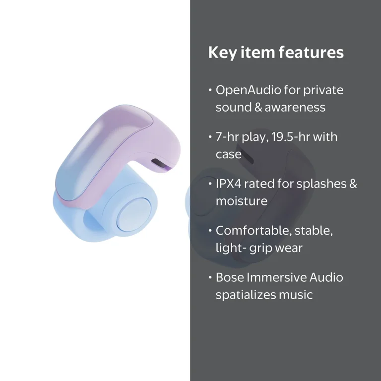 Bose Ultra Open Earbuds, Bluetooth Wireless Open Ear Headphones