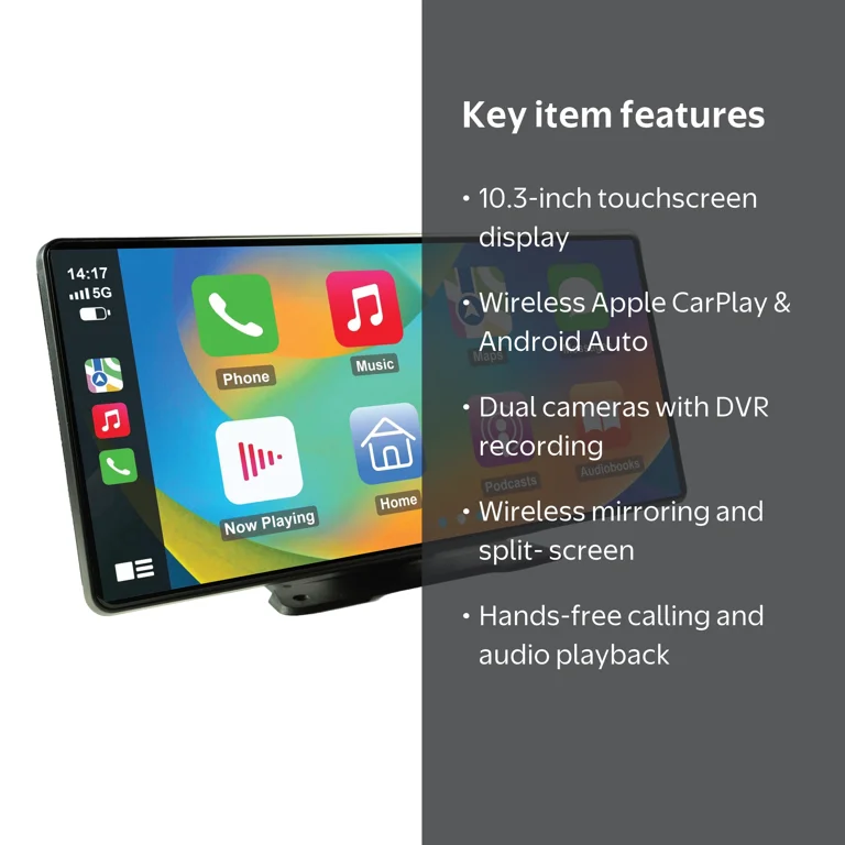 CarPlay & Android Auto オンダッシュモニター onn, 10.3