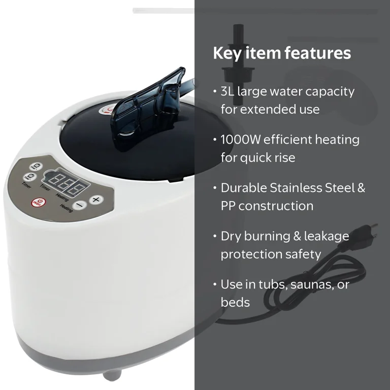 Sauna Steamer Machine 1000W US 3L Large Capacity Steam Pot