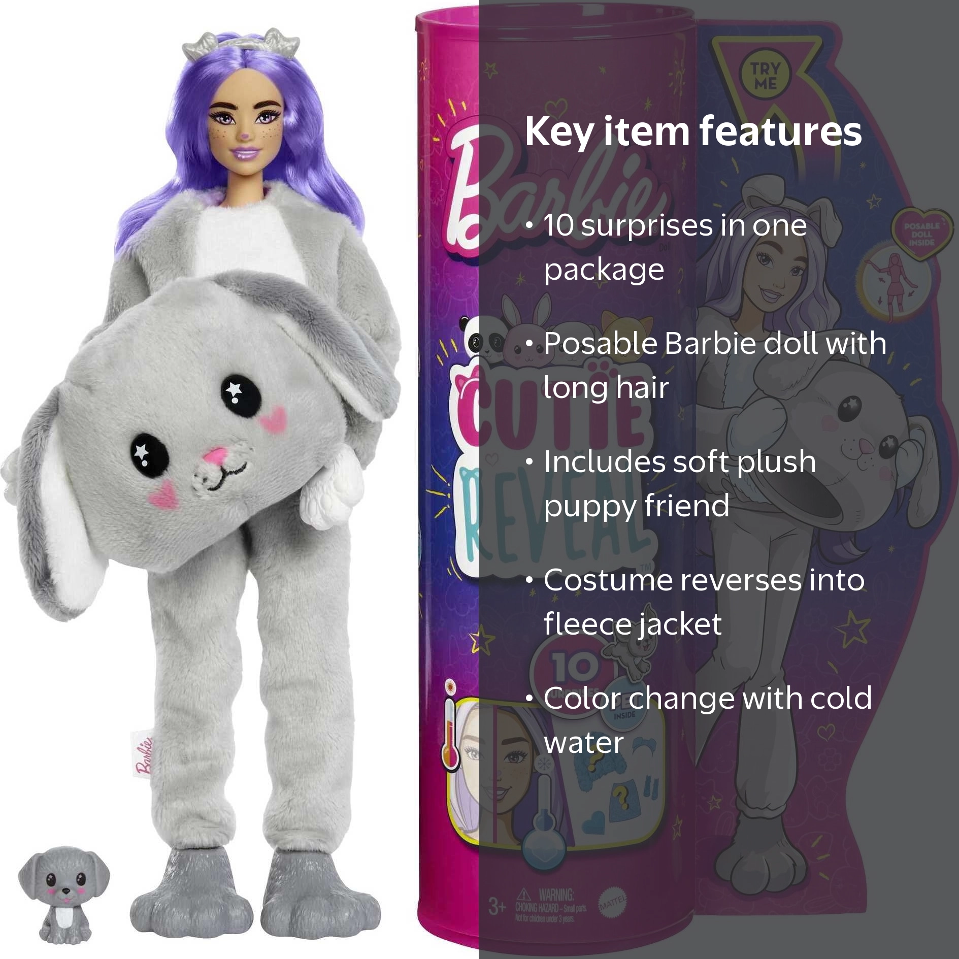 Barbie, Fashion Doll, with Puppy Plush Costume - Walmart.com