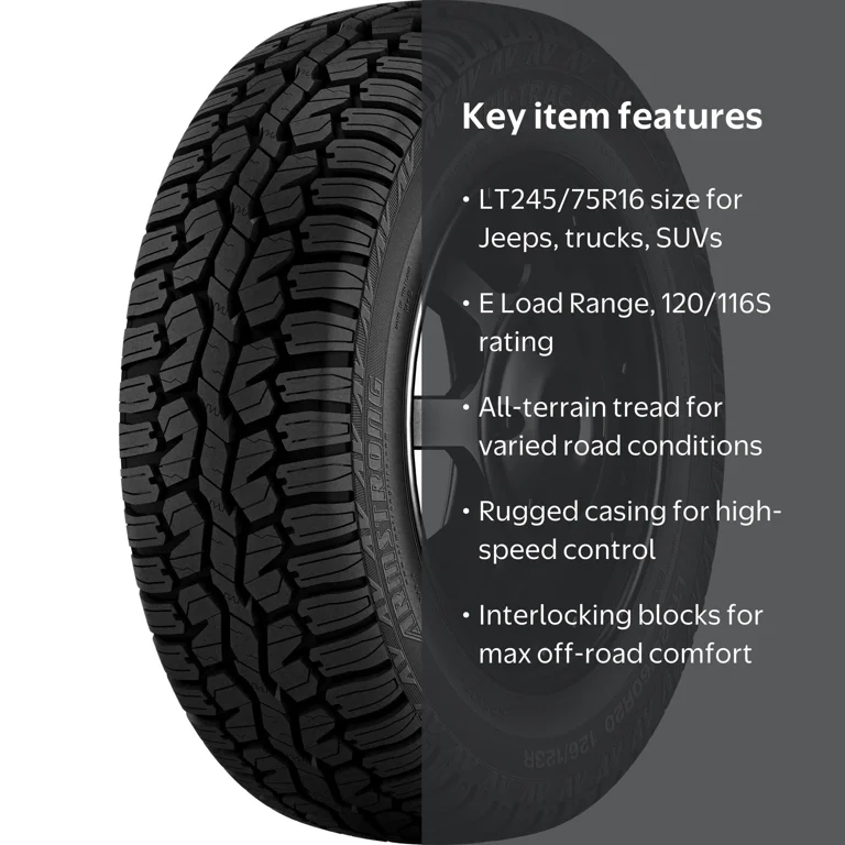 Free Shipping! Armstrong Tires Tru-Trac AT All Terrain LT245/75R16