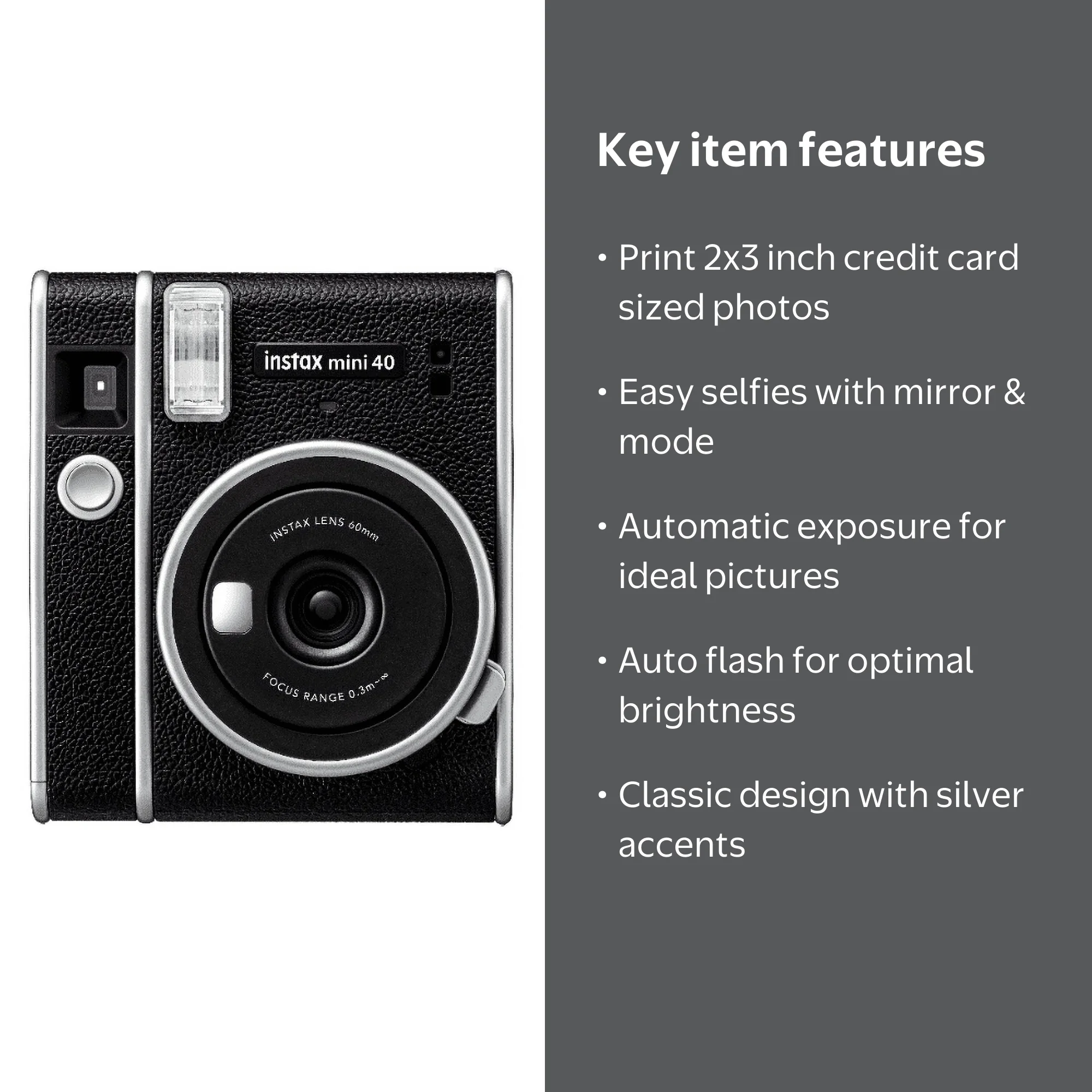 Fujifilm Instax Mini 40 Instant Camera Bundle with Bonus 10-pack