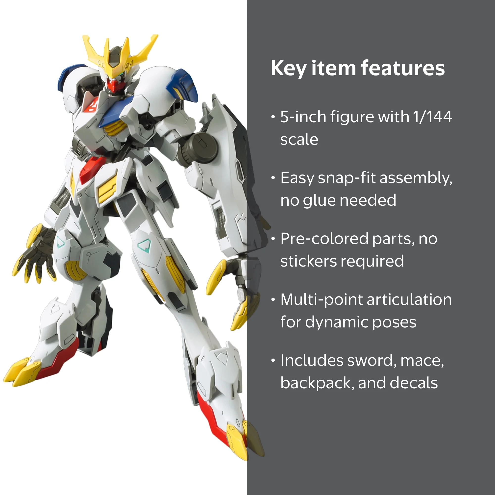 BANDAI SPIRITS 5055446#21 Model Kit, from IBO Bandai – Maqueta Gunpla HG 1/144 Gundam BARBATOS Lupus – Robot de construcción – 83321P/5055446, Multicolor, BAS5055446 : Bandai BANDAI SPIRITS 5055446#21 Model Kit, from IBO Bandai – Maqueta Gunpla HG 1/144 Gundam BARBATOS Lupus – Robot de construcción – 83321P/5055446, Multicolor, BAS5055446 : Bandai