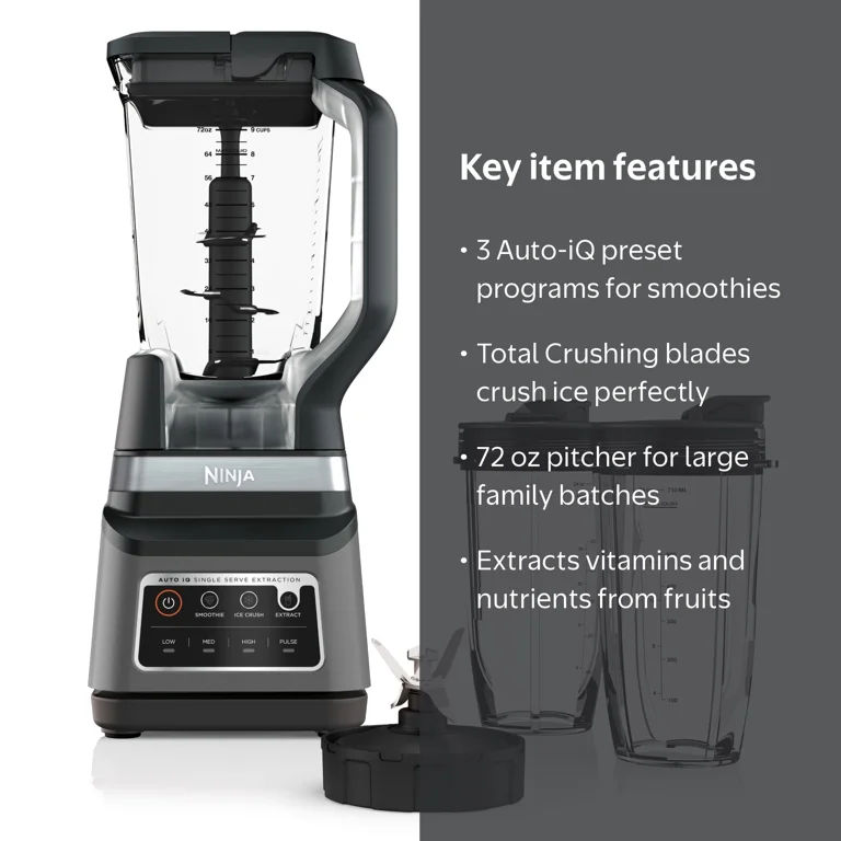 Ninja 1500 W 72 oz Blender, Black with Auto-iQ Technology
