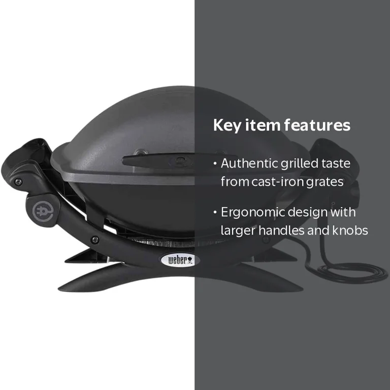 Weber 52020001 Q1400 Electric Grill, Gray, For Outdoor Use Only