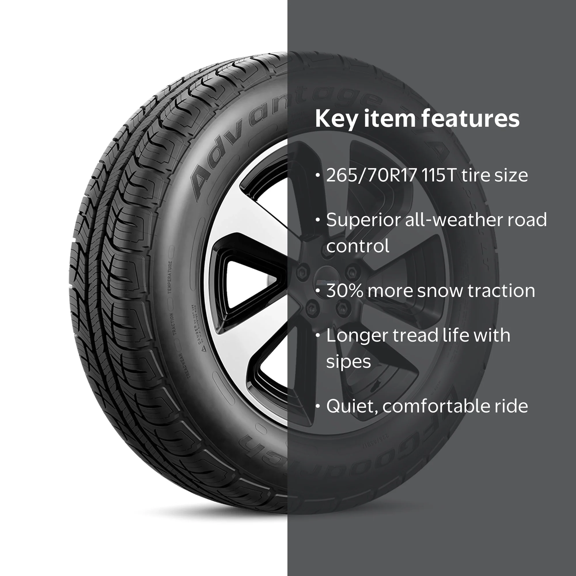 BFGoodrich Advantage T/A Sport LT 265/70R17 115T All-Season Light