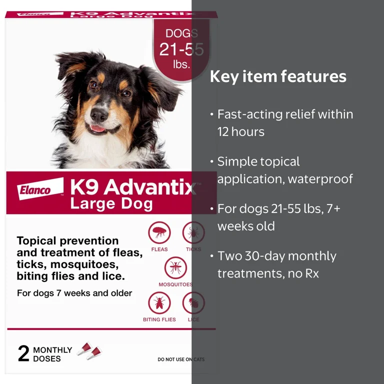 K9 Advantix II Flea Tick Mosquito Prevention for Large Dogs 21-55