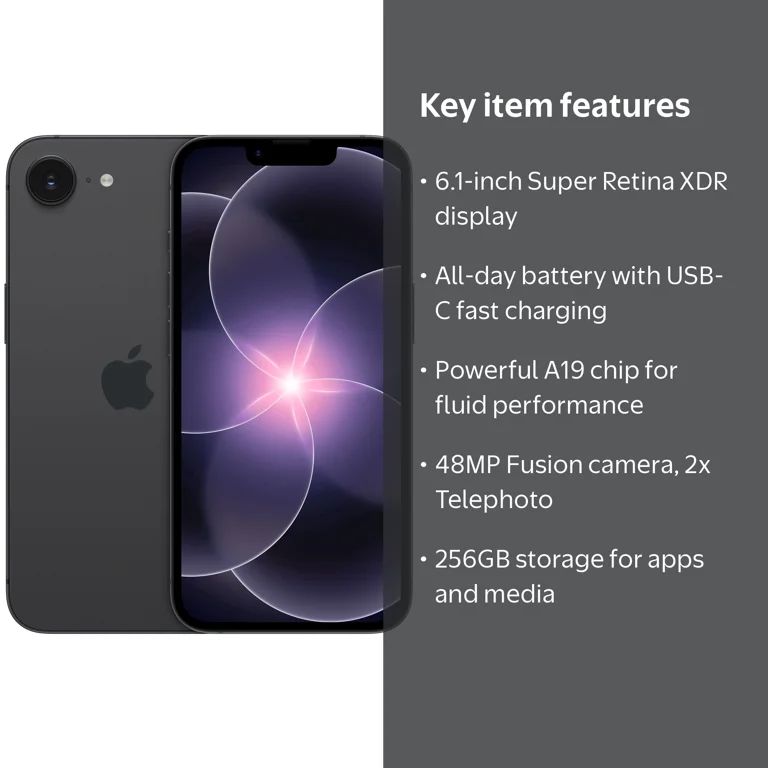 Verizon iPhone 17e 256GB Black - Walmart.com