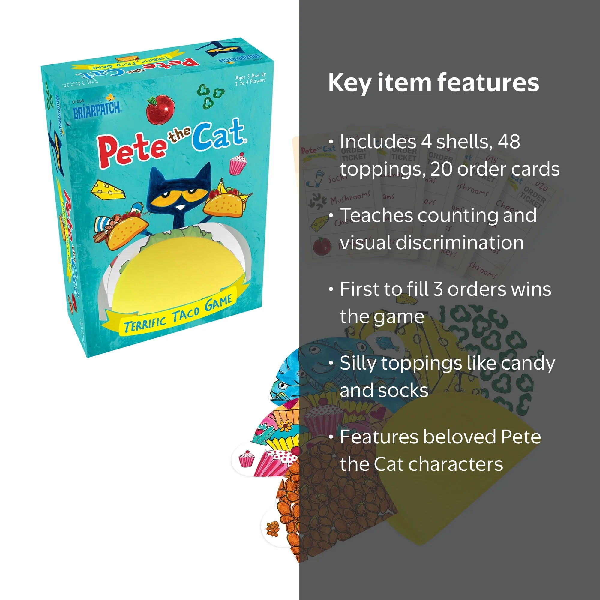 University Games, Game Topping Order Cards, Pete the Cat Terrific