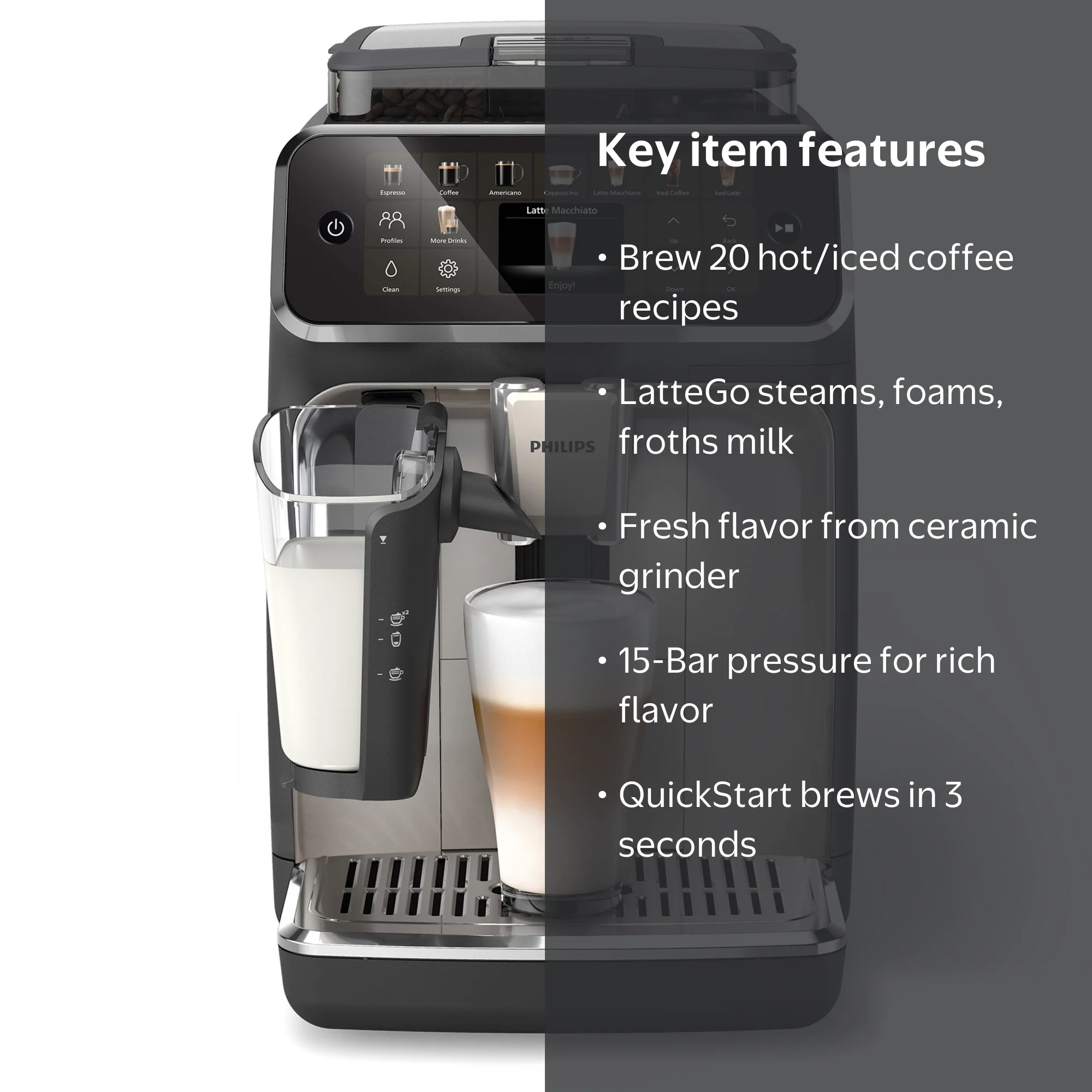 Philips 5500 Fully Automatic Espresso Machine with LatteGo Milk