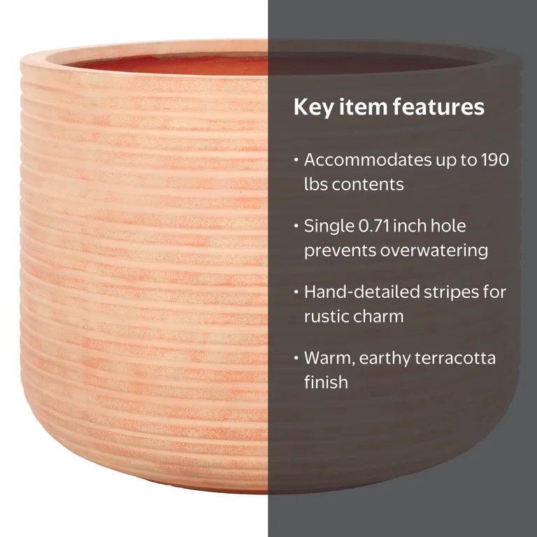 Safavieh, Plant Pot, 22.83 inch Terracotta Cylinder - Walmart.com