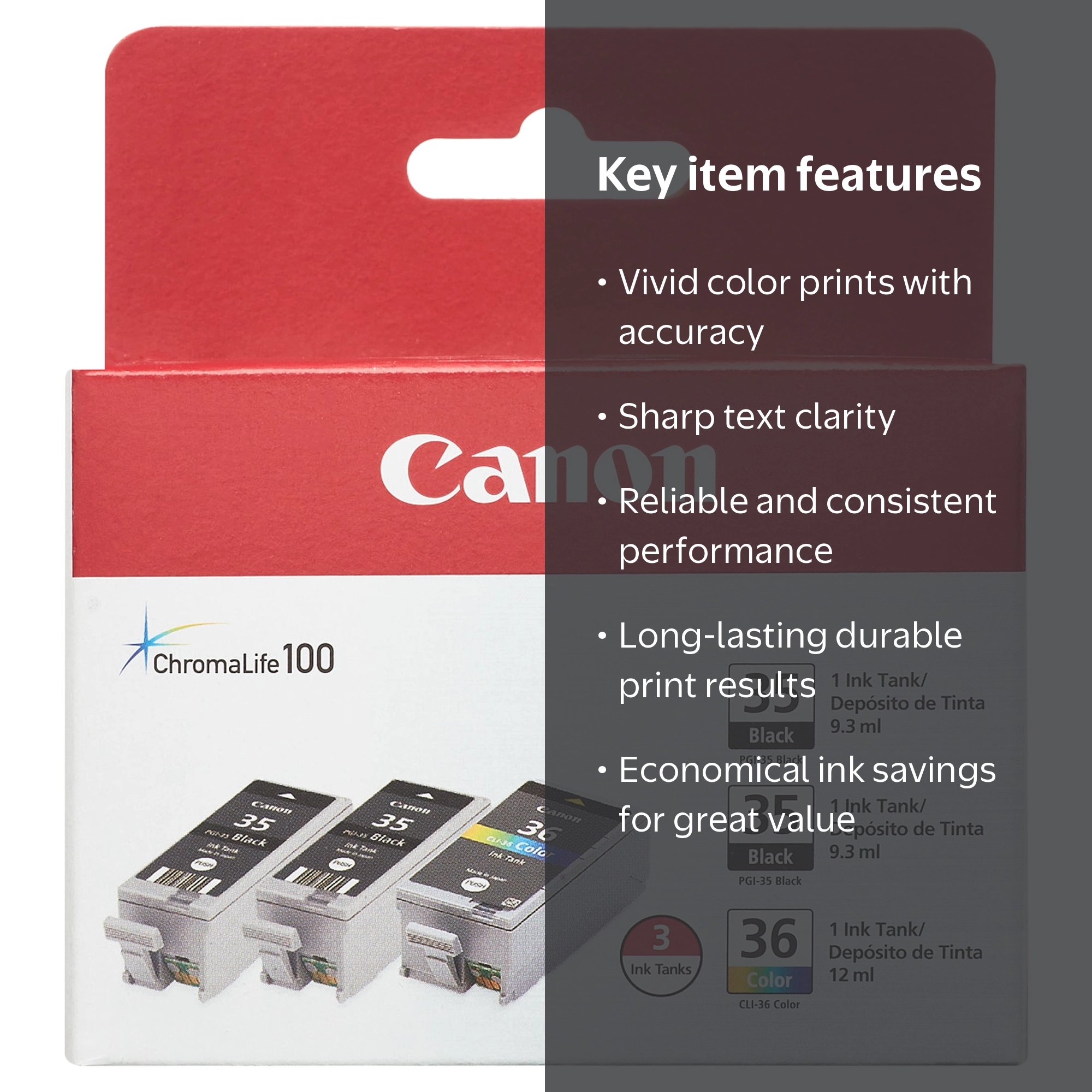 Canon, Ink Cartridge, PGI-35/CLI-36, Value Pack with Black and