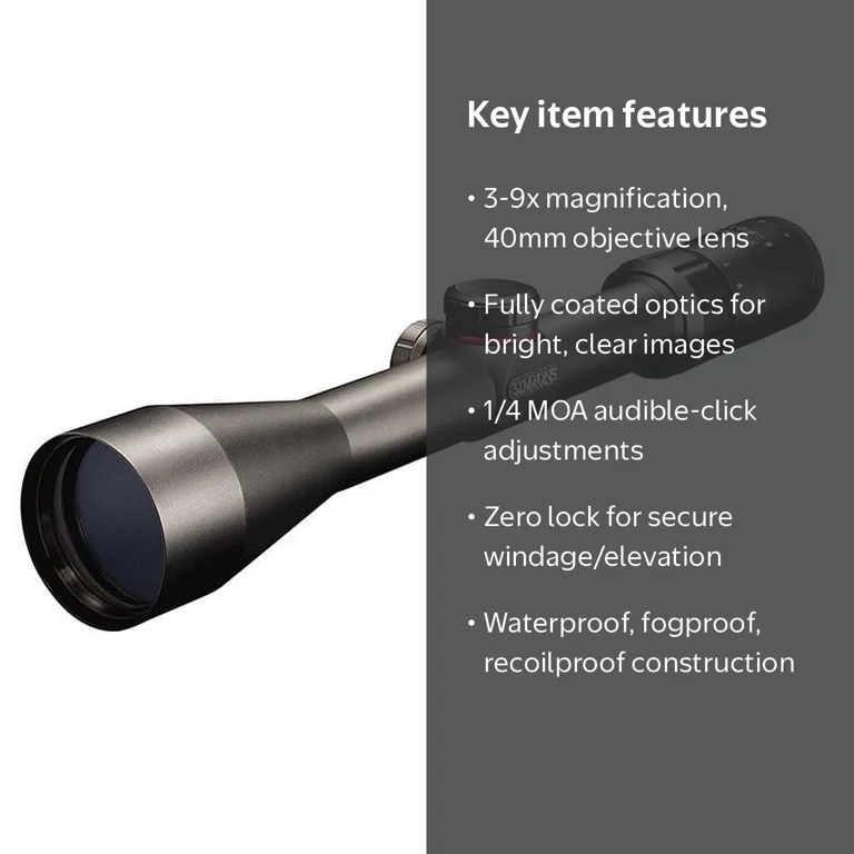 Simmons 8 Point Rifle Scope 3-9X40-Truplex-Matte Black - Walmart.com