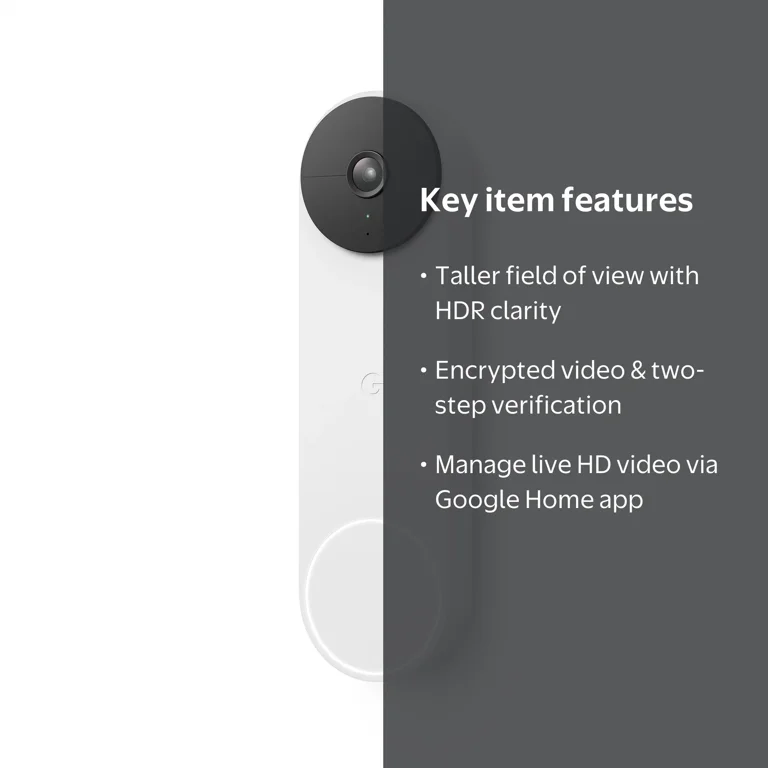 Google Nest Doorbell (Battery) Video Doorbell Camera Wireless