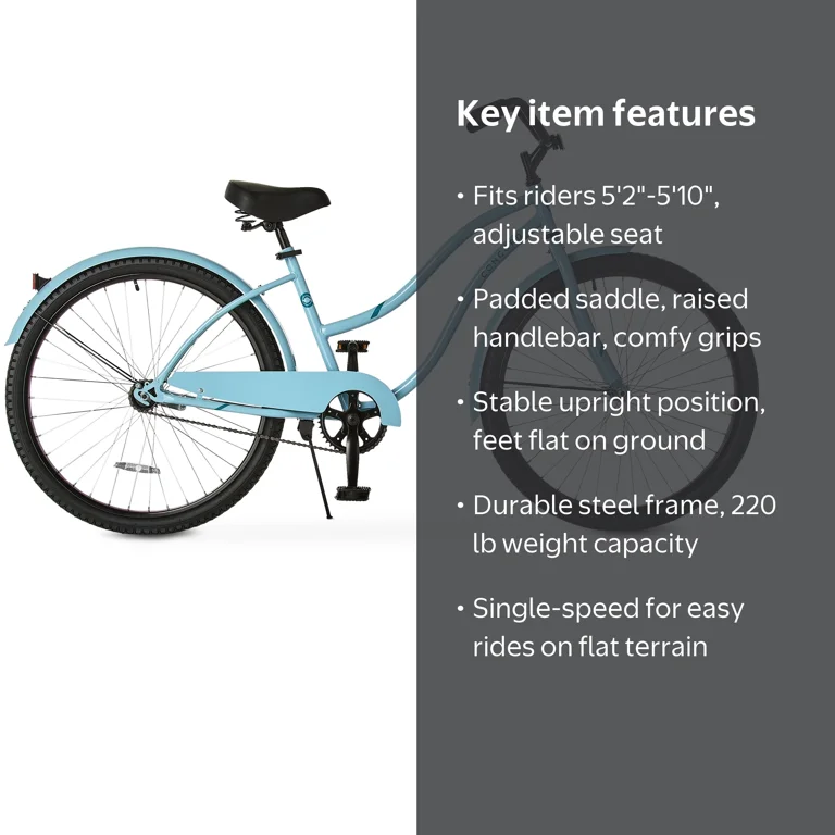 Concord 26 Pacifica Cruiser Bike - Padded Seat - Walmart.com