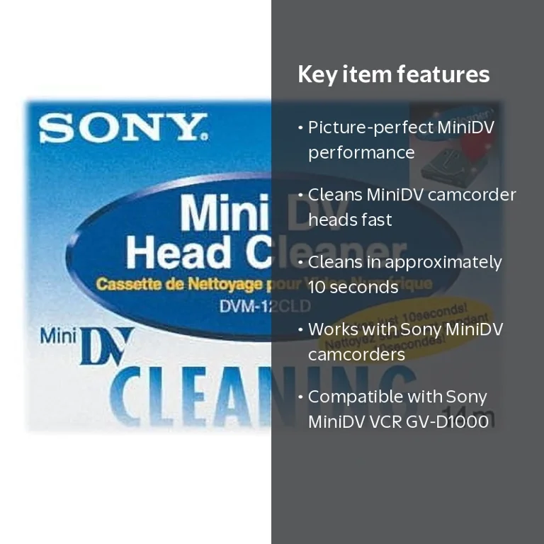 Sony DVM12CLD Mini DV Cleaning Tape, Cleans Camcorder Heads