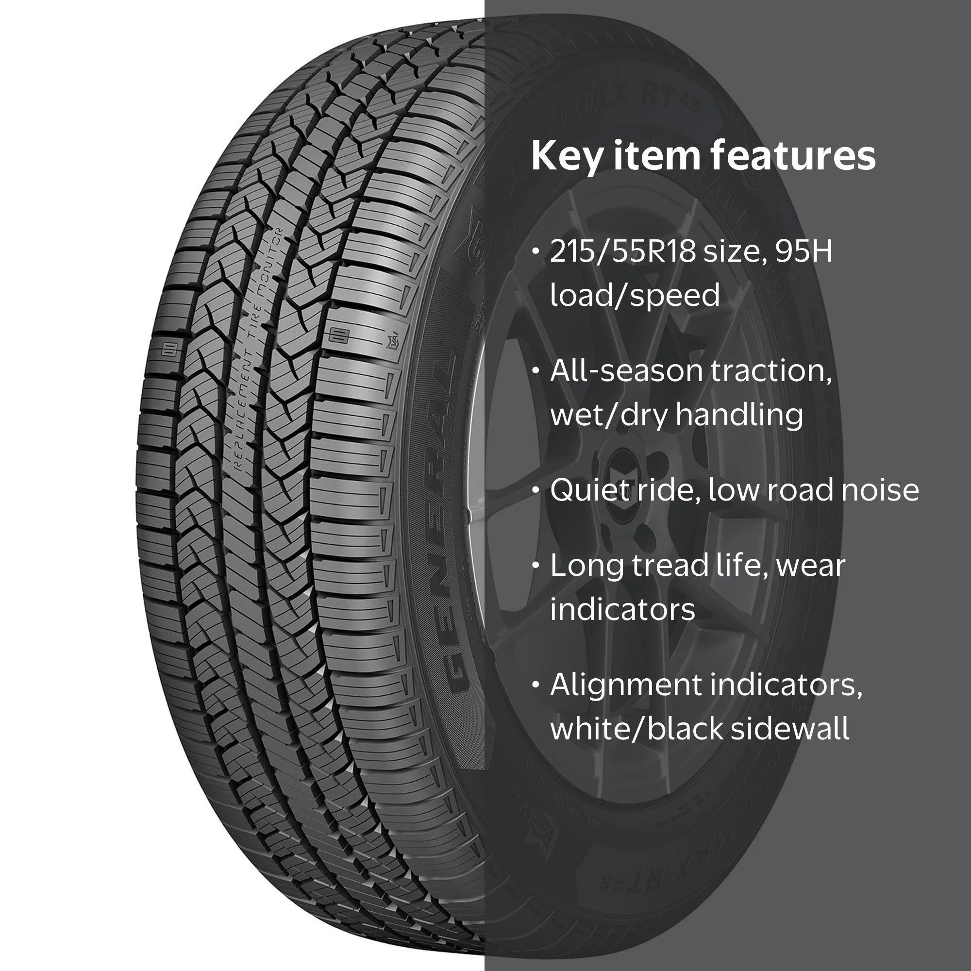 Ａ.R.T。 General, Passenger Tire, 215/55R18 95H, All Season Touring