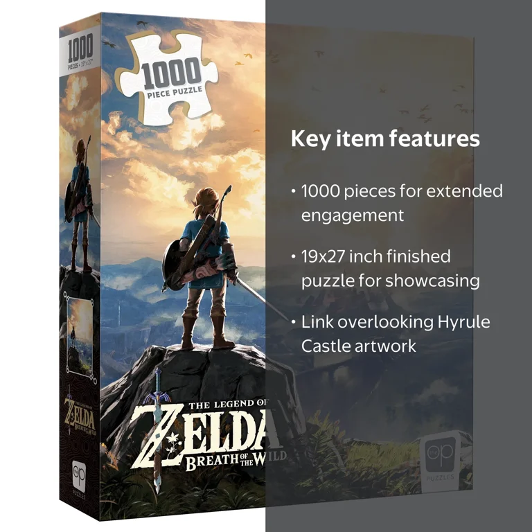 USAopoly Breath of the Wild 1,000 Piece Jigsaw Puzzle, Link Hyrule