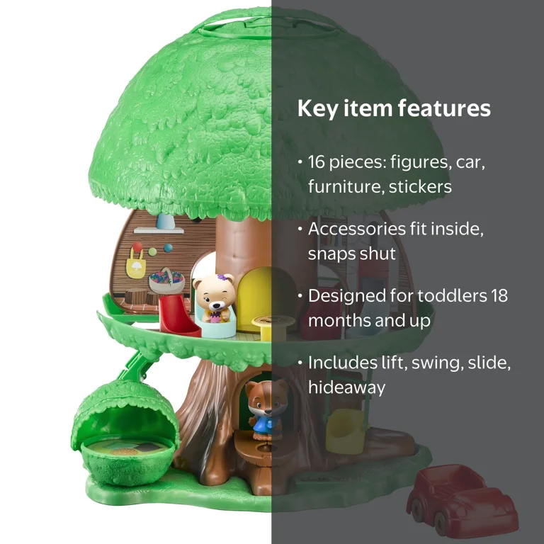 Timber Tots: The Magic Tree House - 16pc Nature Playset, 2 Animal